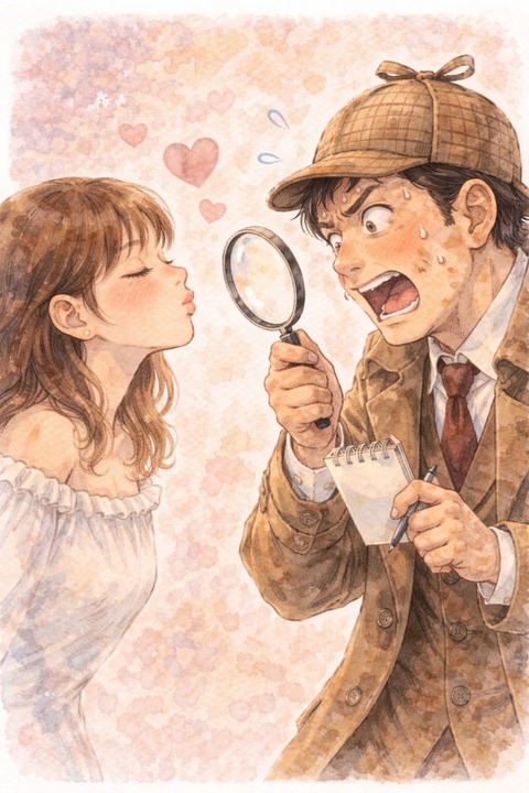 探偵と女性がキス寸前