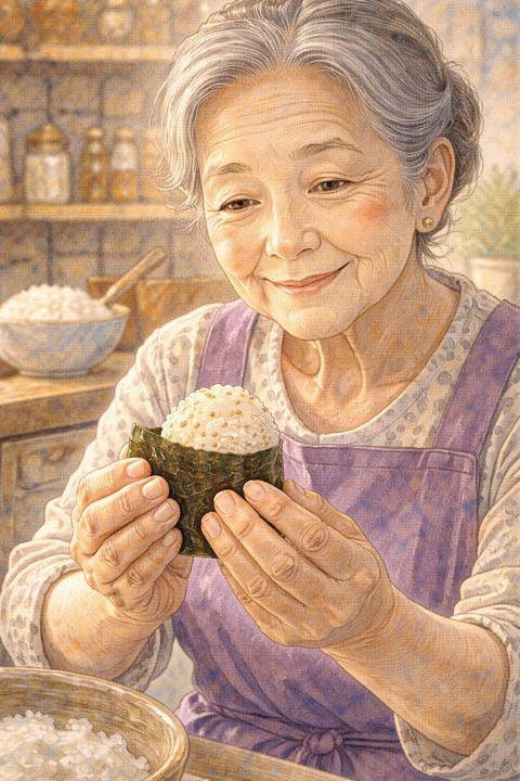 お婆さんが握るおにぎり
