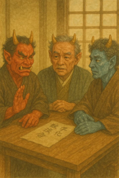 話し合う鬼たち
