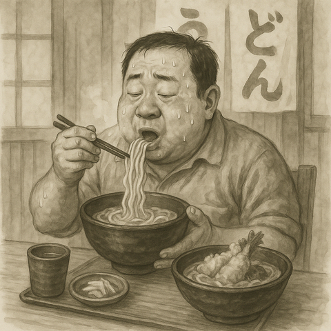 丸山さんの昼食はうどん