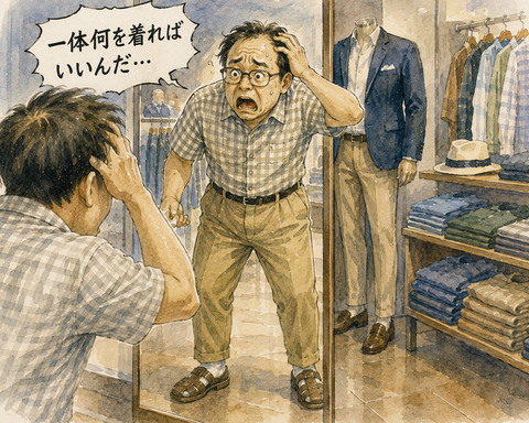 おじさんファッションダサいにおじさん愕然