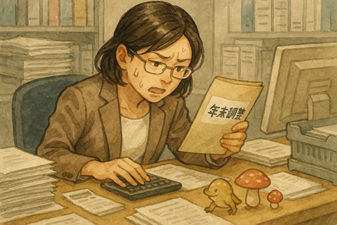 年末調整で忙しい社員