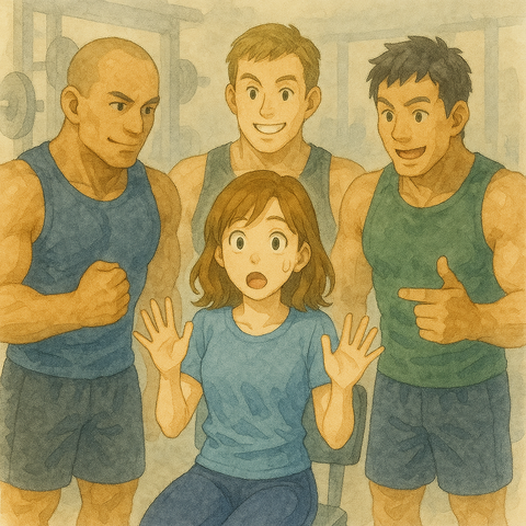 マッチョにあいさつ