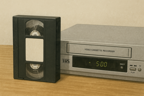 VHSテープとビデオデッキ