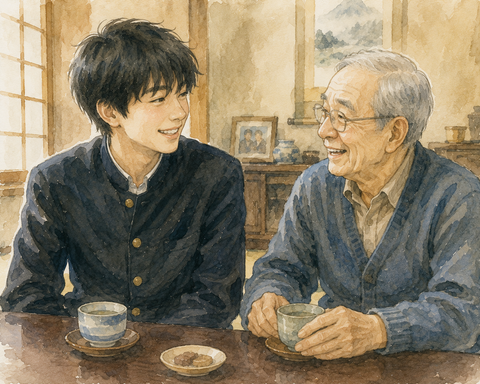 じいちゃんっ子の高校生男子