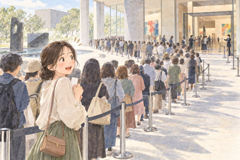 展覧会女性