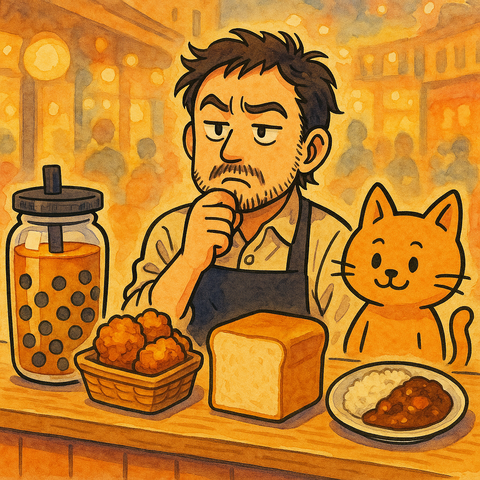 タピオカ唐揚げ食パンカレー