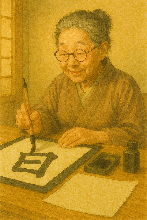 書道家の婆さん