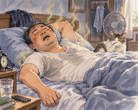 加齢臭は寝汗でしっかり臭くなる中年男性