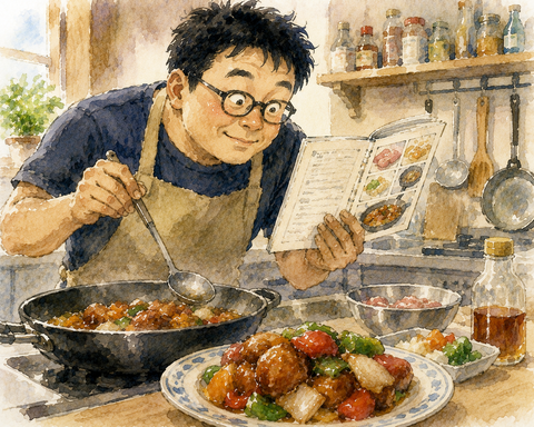 酢豚が大好きで、レシピ通り作る男性