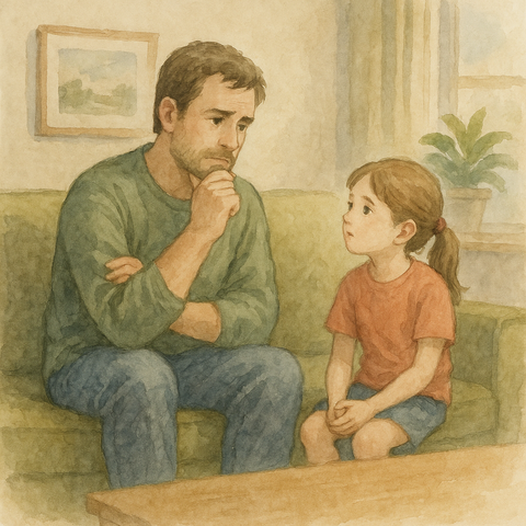 父親に相談する子供