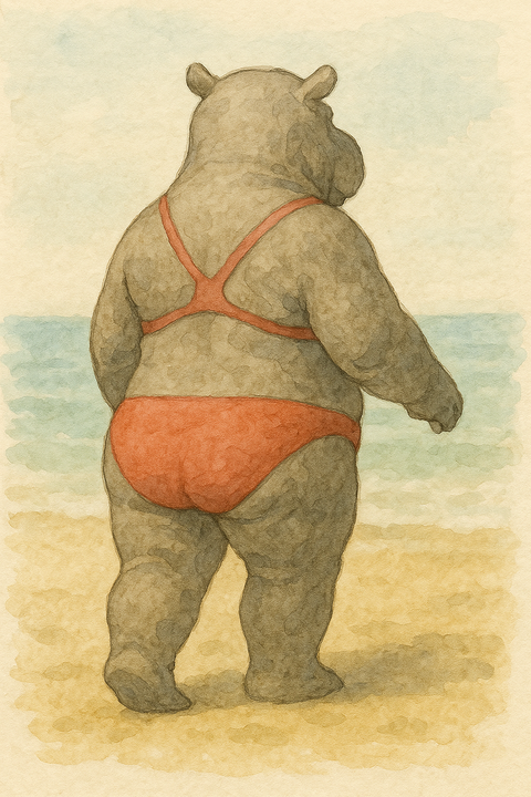 カバのような二足歩行の生物