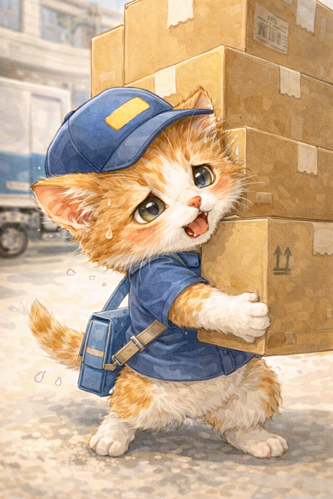荷物が重い宅配子猫