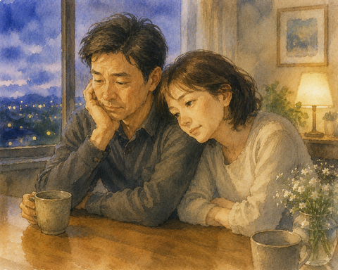 しんみりする夫婦