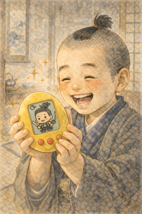 おもちゃに喜ぶ子供