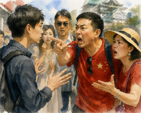 日本人が悪いと攻め立てる中国人