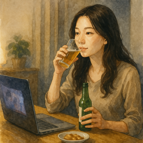 昼から飲んでる
