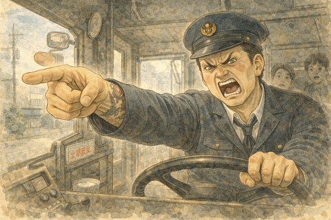 バスの強面運転手がキレる