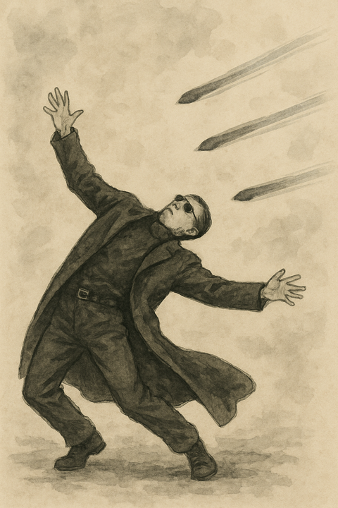 銃弾をよける救世主