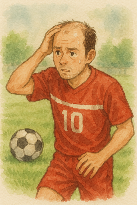 薄毛を気にするサッカー選手