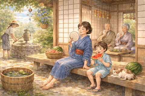 夏の午後の田舎の風景