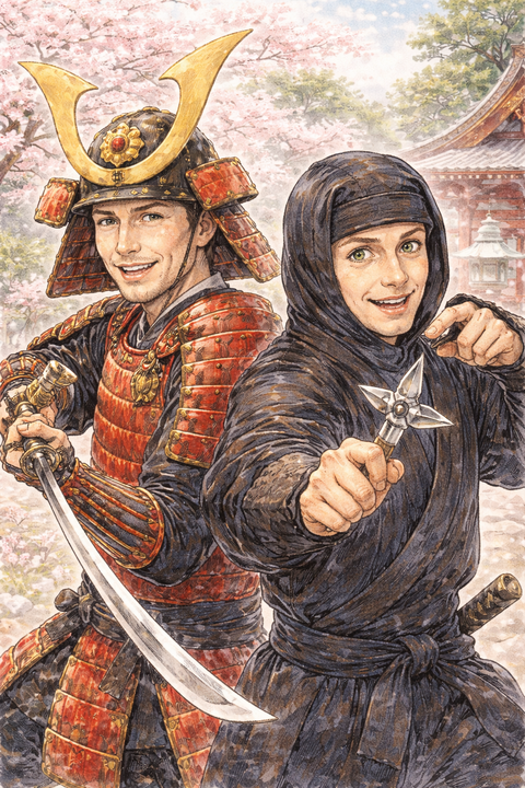 サムライやニンジャのコスプレをする外国人