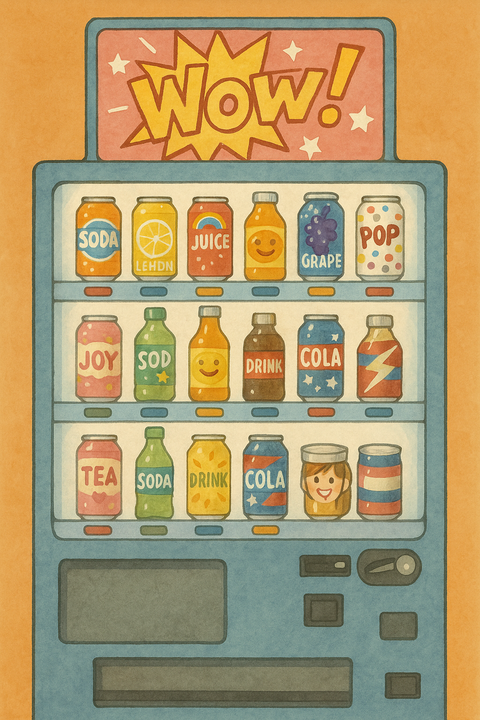 ワクワクする飲み物の自動販売機
