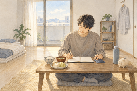 節約生活男性