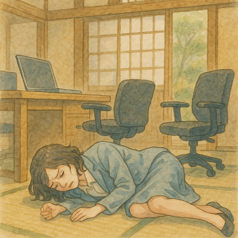 職場で倒れる女性