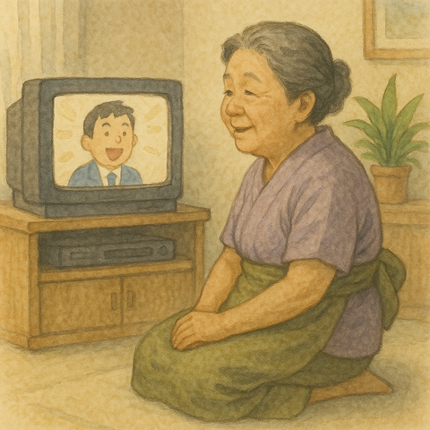 テレビを見るカーチャン