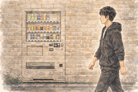 壁と同化している自販機