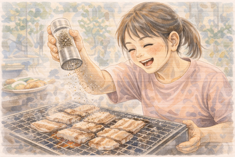 豚バラ焼肉は塩コショー派の女性