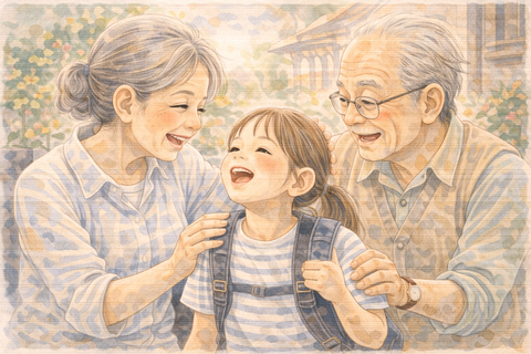 祖父母と小学生女子