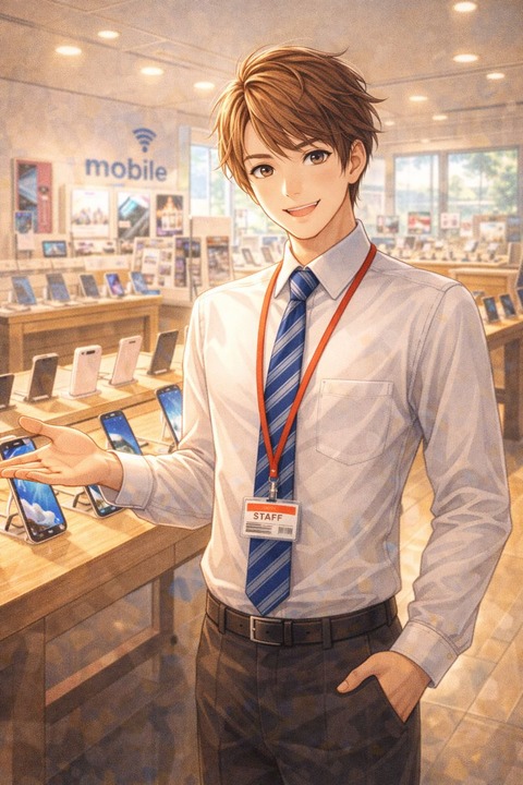 携帯ショップの男性店員