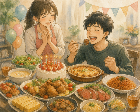 彼の誕生日に張り切って大量の手料理