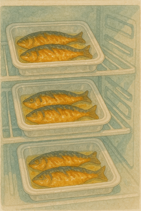 冷蔵庫に入っている焼き魚