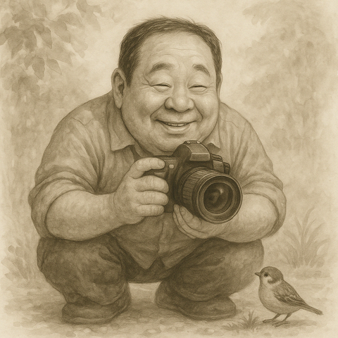 丸山さんのスズメ撮り