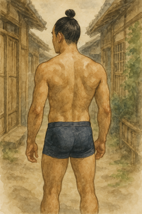 ボクサーパンツ姿の男性