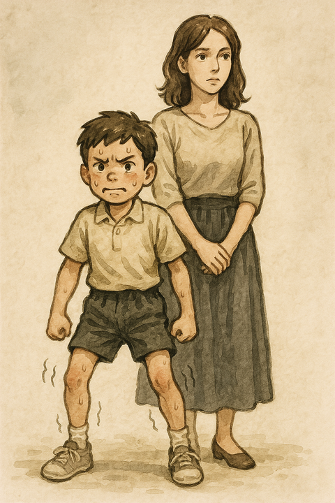 女性を守ろうとする小学生男子