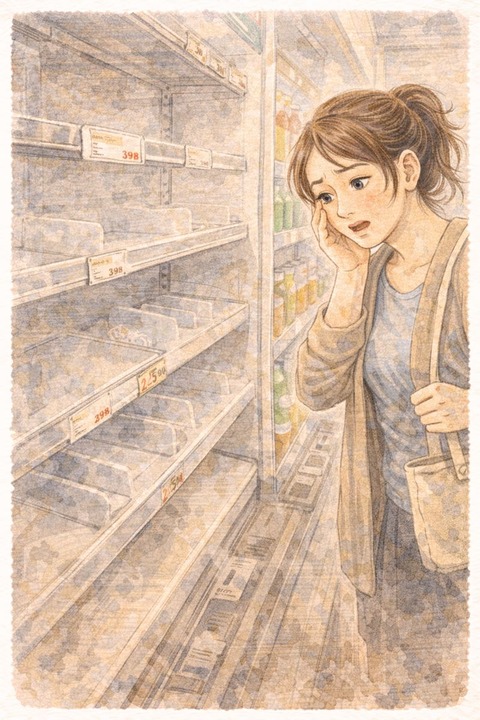 コンビニ弁当が無くて困る女性