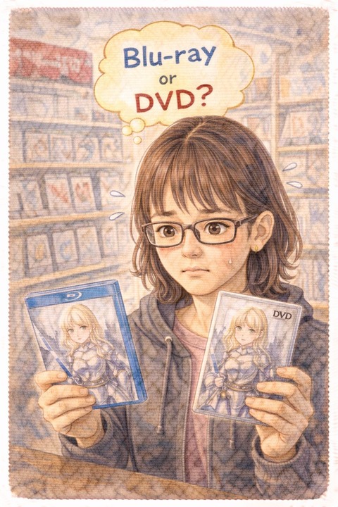 ブルーレイかDVDか迷うオタク女子
