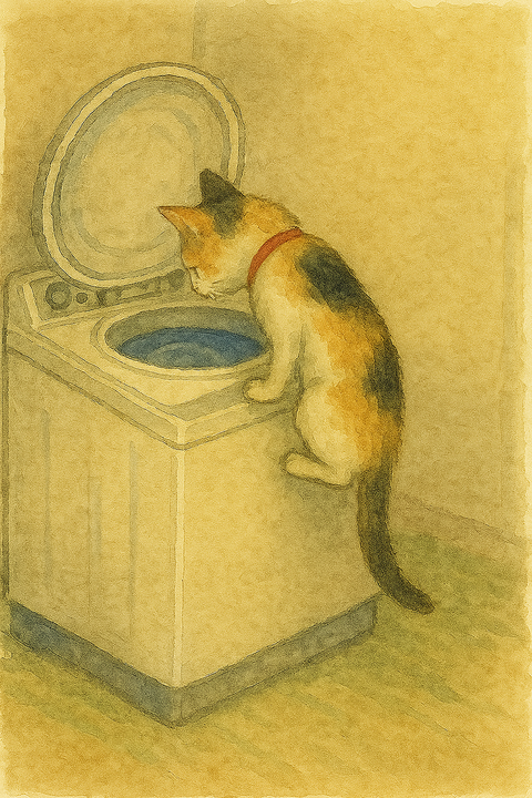 洗濯機を除く猫