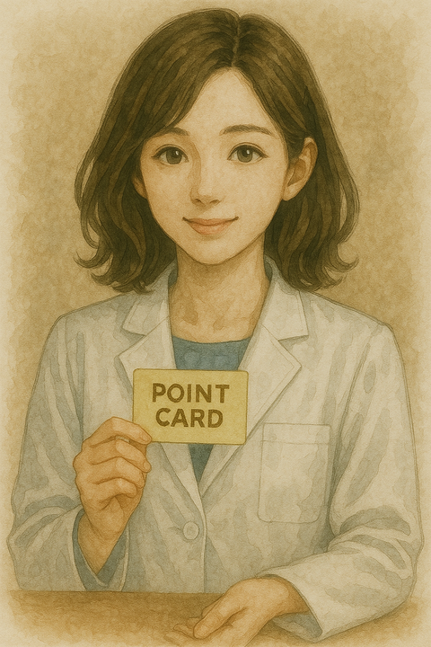 ポイントカードを進める薬剤師
