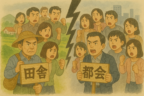 庶民同士が対立 田舎生活 vs 都会生活