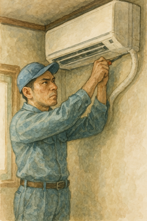 部屋にエアコン設置suru業者