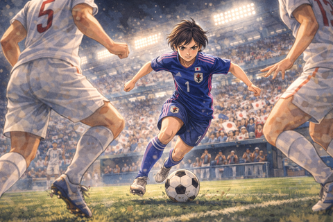 日本女子サッカー選手のドリブル