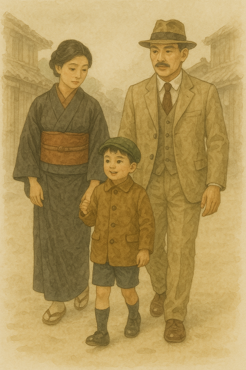 大正時代の子供と両親