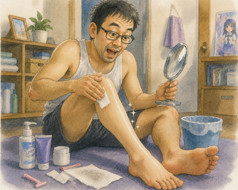 おっさんが脛を完全脱毛