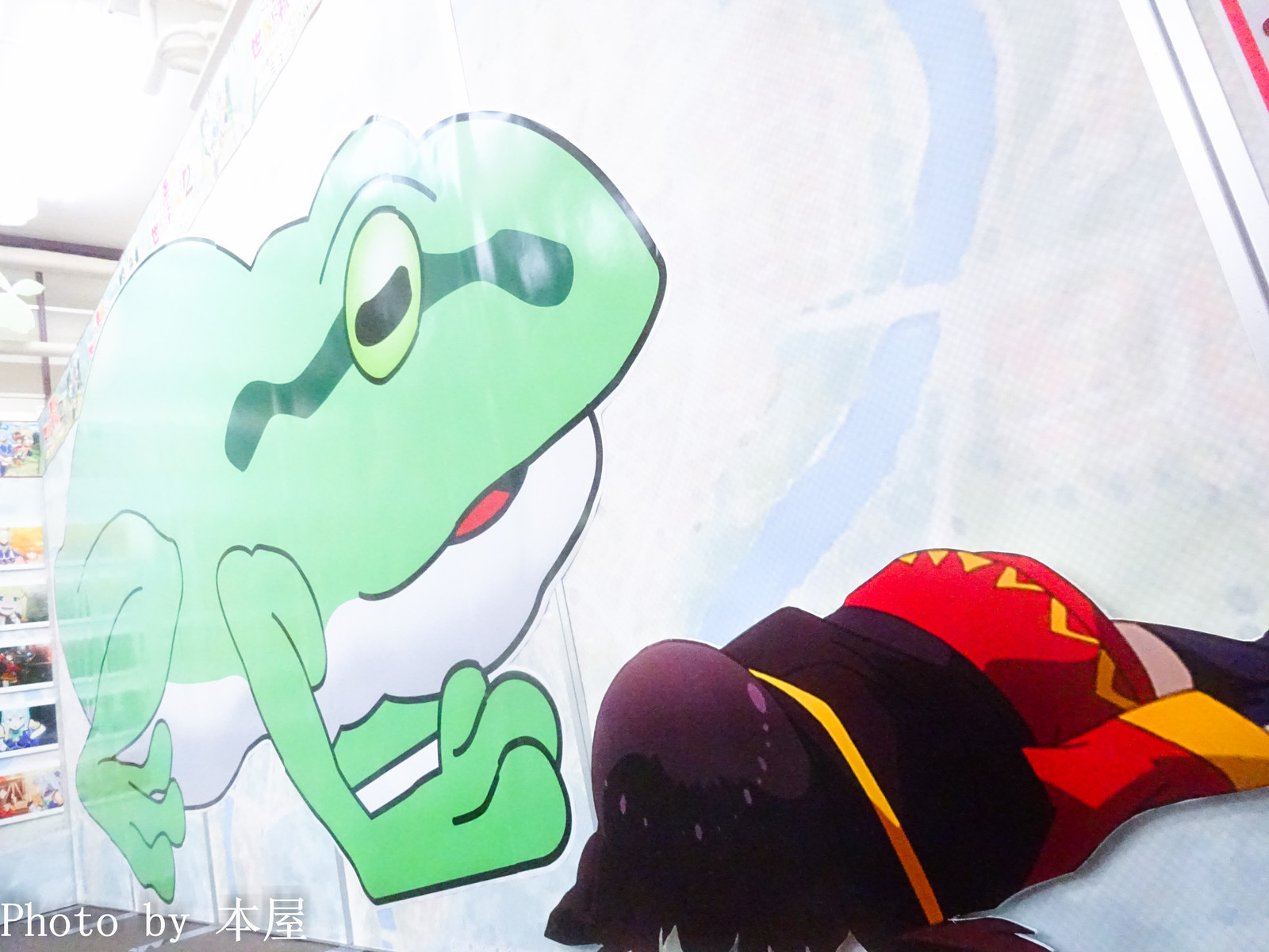 展示スペースの大半がカエル この素晴らしい世界に祝福を ミュージアム アキバな本屋