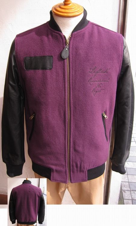 LEFLAHリアルレザースタジャン&チェックメルトンJKT&オール LEFLAHリアルレザースタジャン&チェックメルトンJKT&オール